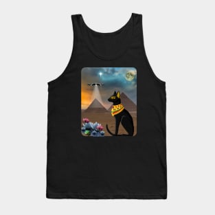 Egyptian Cat Amid the Pyramids in Ancient Egypt Tank Top